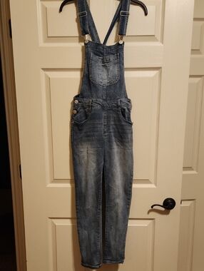 Wallflower Light Wash Denim Overalls, Small